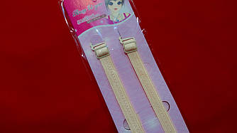 Бретелі для бюстгальтера 10 мм бежеві візерунок х/б