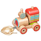 Дерев'яна іграшка "пірамідка-паровозик" ТМ Lucy&Leo арт. LL157, фото 3