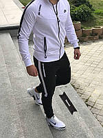 Мужской спортивный костюм с карманами белый Nike, Спортивный костюм мужской с манжетом Найк