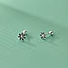Сережки-гвоздики дитячі срібні чорні, білі та бірюзові Ромашки, сережки на закрутках, срібло 925 проби, фото 5