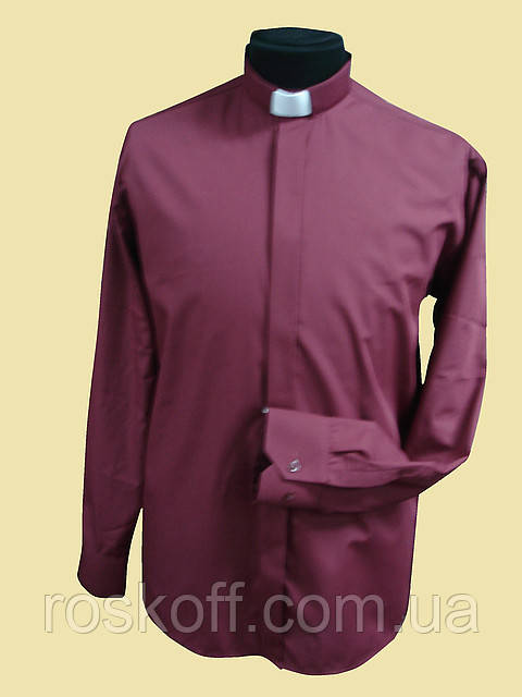 Сорочка для священного бордового кольору з довгим рукавом