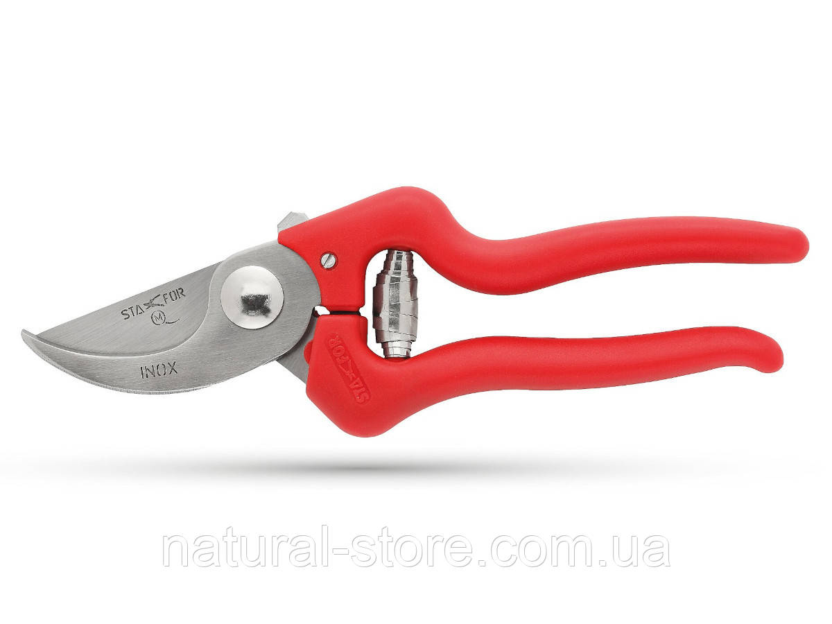 Італійський секатор STAFOR 864 INOX професійний з нержавійки для обрізки гілок дерев, кущів, живців
