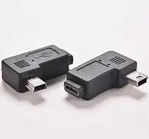 Кутовий Перехідник MicroUSB (мама) на Mini USB (тато) Адаптер Правий Кут для Реєстратора Авто