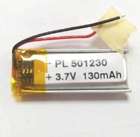 Батарея 130mah 3.7V 501230 Літій-Полімер Акумулятор для Bluetooth Гарнітури, фото 1