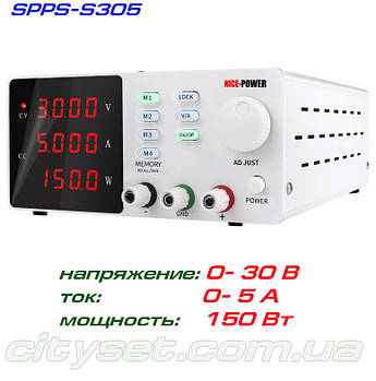NicePower SPPS-S305 імпульсний лабораторний блок живлення: 0-30В, 0-5А