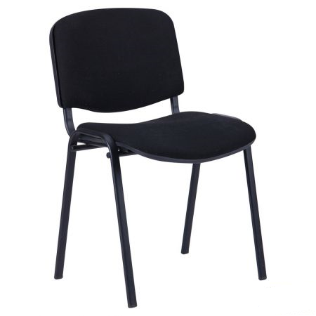 Простий стілець для офісу штабельований iso Ізо чорний А-01 для персоналу, відвідувачів, семінарів TM AMF