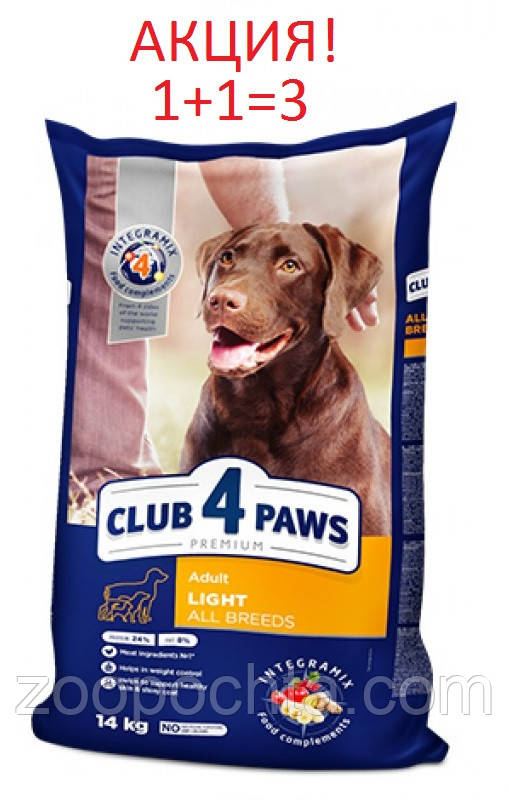 АКЦІЯ! Сухий корм Kpul 4 Лапи Premium Light Adult контроль ваги для дорослих собак 14КГ, фото 1