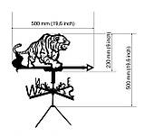 Флюгер Тигр, флюгер на дах з металу 2 мм., фото 2