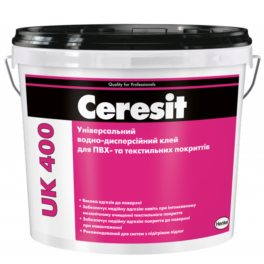 Клей універсальний для текстильних та ПВХ покриттів Ceresit UK 400 (14 кг)