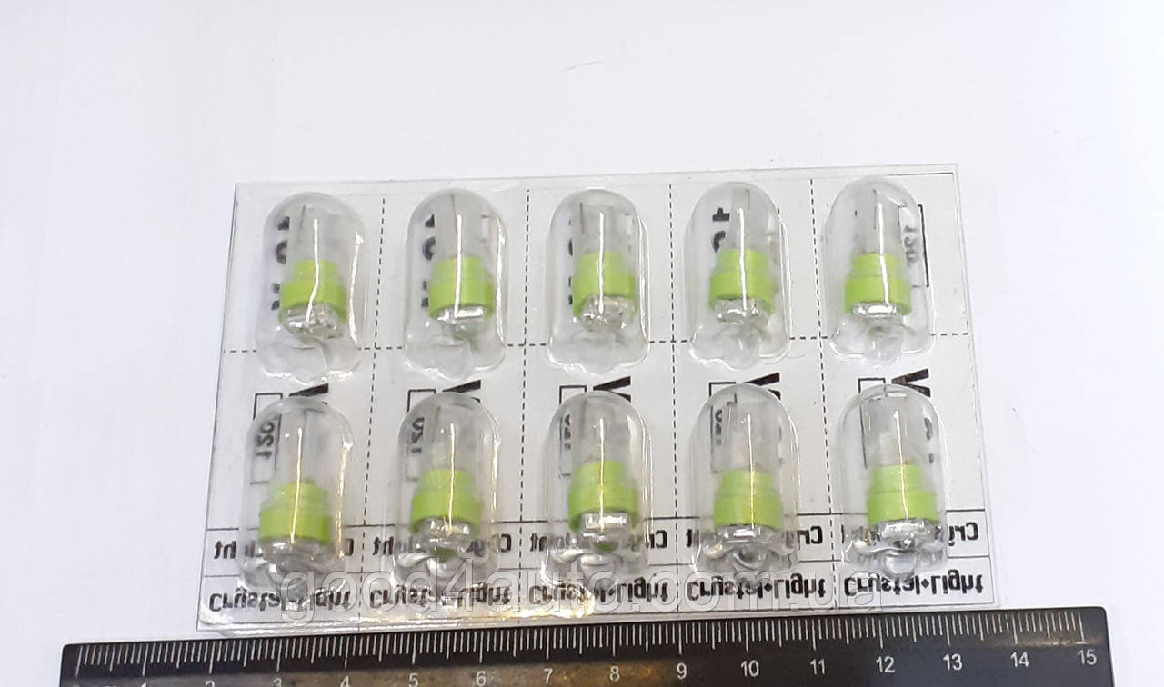Лампа світлодіодна W5W W2 1*9,5 D 120* 12V Зелений (CL) W5W 120*, фото 1