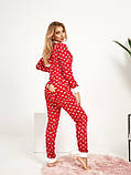 Еротична піжама з вирізом (кишенею) на попі, попожама "Love is...червона", подарунок дівчині, фото 3