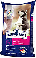 Сухой корм Club 4 Paws Premium Клуб 4 лапы для щенков всех пород, курица 14КГ