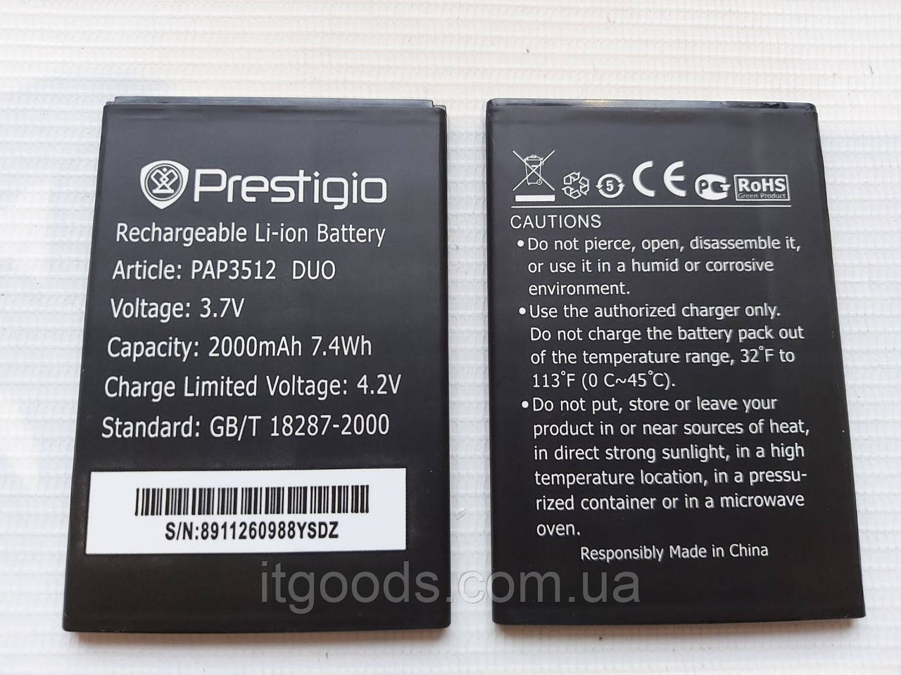 Оригинальный аккумулятор ( АКБ / батарея ) Prestigio MultiPhone Muze B3 PSP3512 | Muze B7 PSP7511 Duo 2500mAh - фото 3 - id-p1124695813