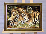 Картина из янтаря " Тигр " картина з бурштину тигр, фото 4
