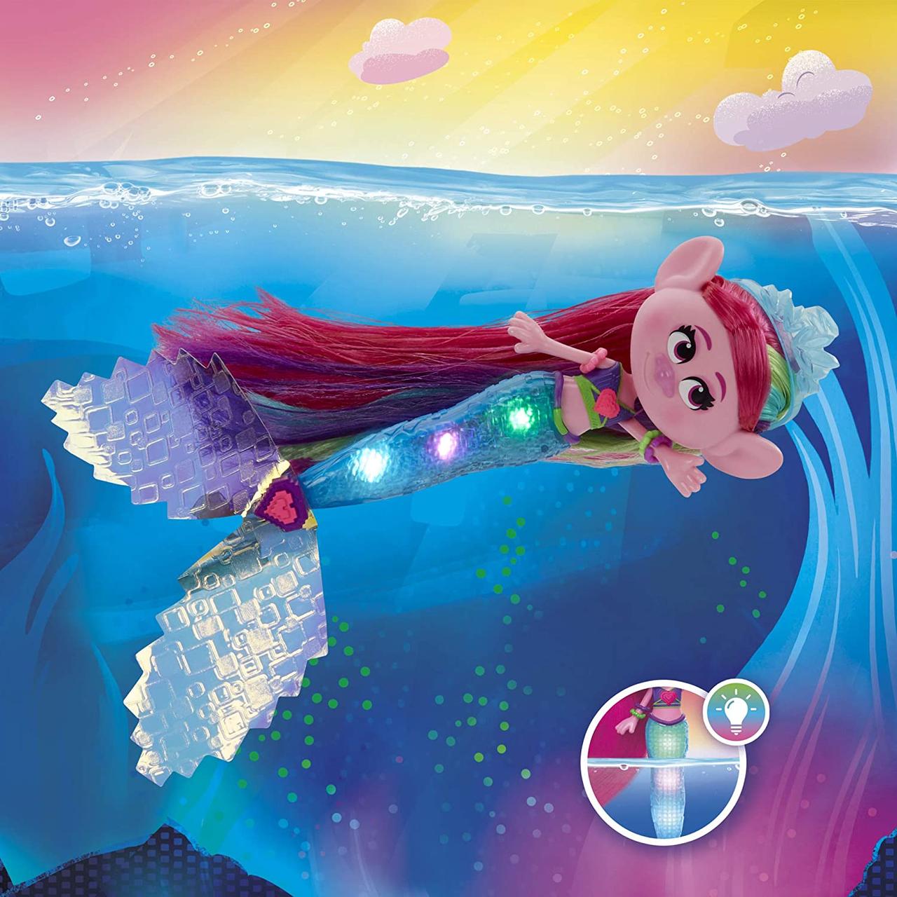 Тролі Інтерактивна техно русалока Поппі Розочка Русалка TrollsTopia Techno Mermaid Poppy Doll