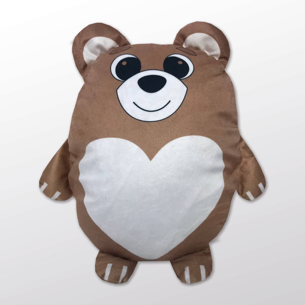 Подушка-іграшка «Ведмежа 202201» плюшева з місцем для сублімації - серце. Колір коричневий.