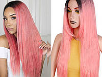 Парик из искусственных волос Sunshine 66 см 66 см Розовый