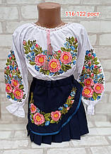 Костюм блуза і спідниця з вишивкою "Шипшинка" на зріст 116-122 см, 525 грн