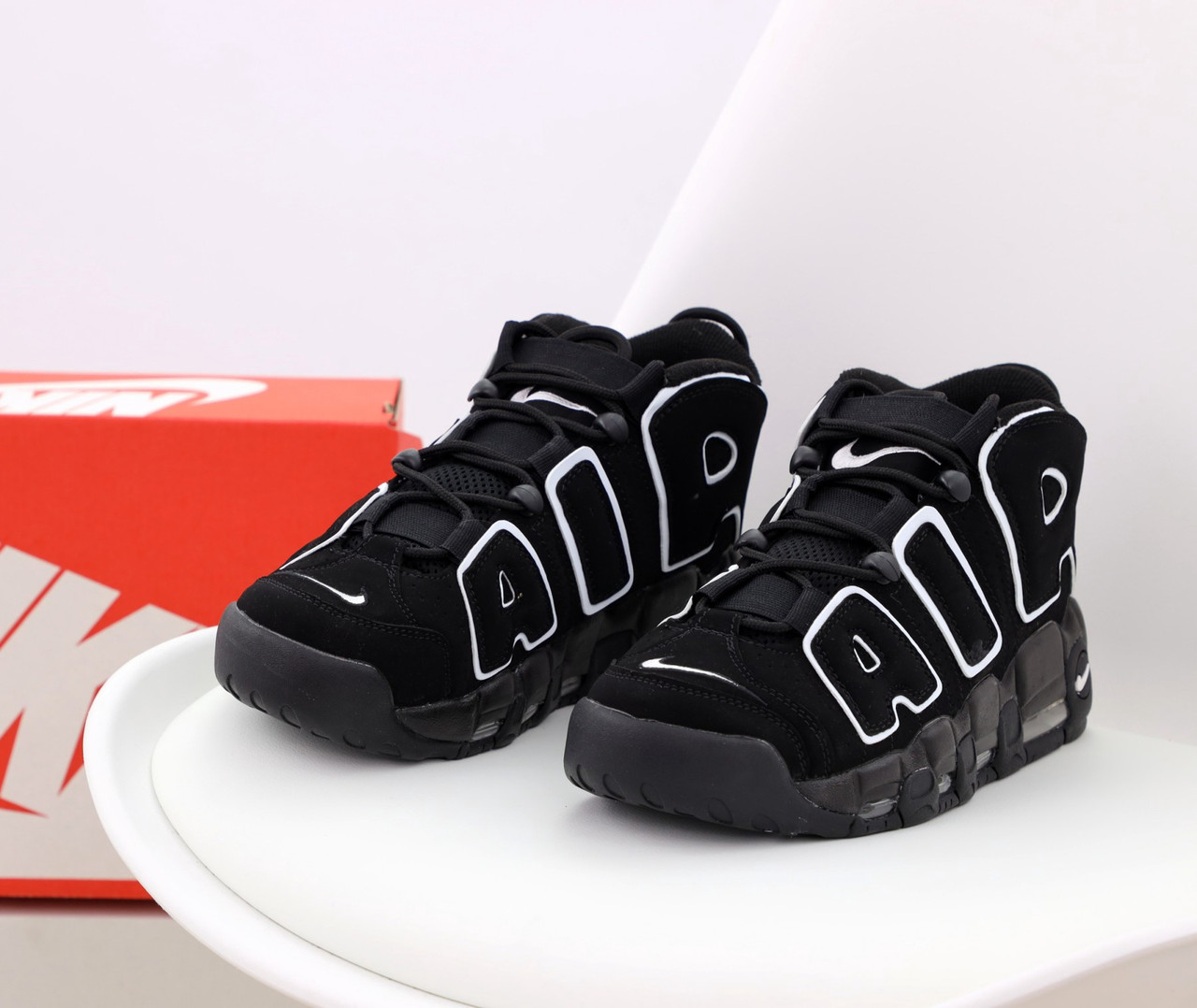 Чоловічі чорні Кросівки Nike Air More Uptempo