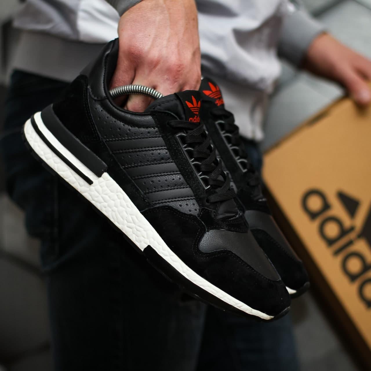 Кросівки чоловічі Adidas ZX 500 RM Black чорні адідас текстильні повсякденні осінь весна