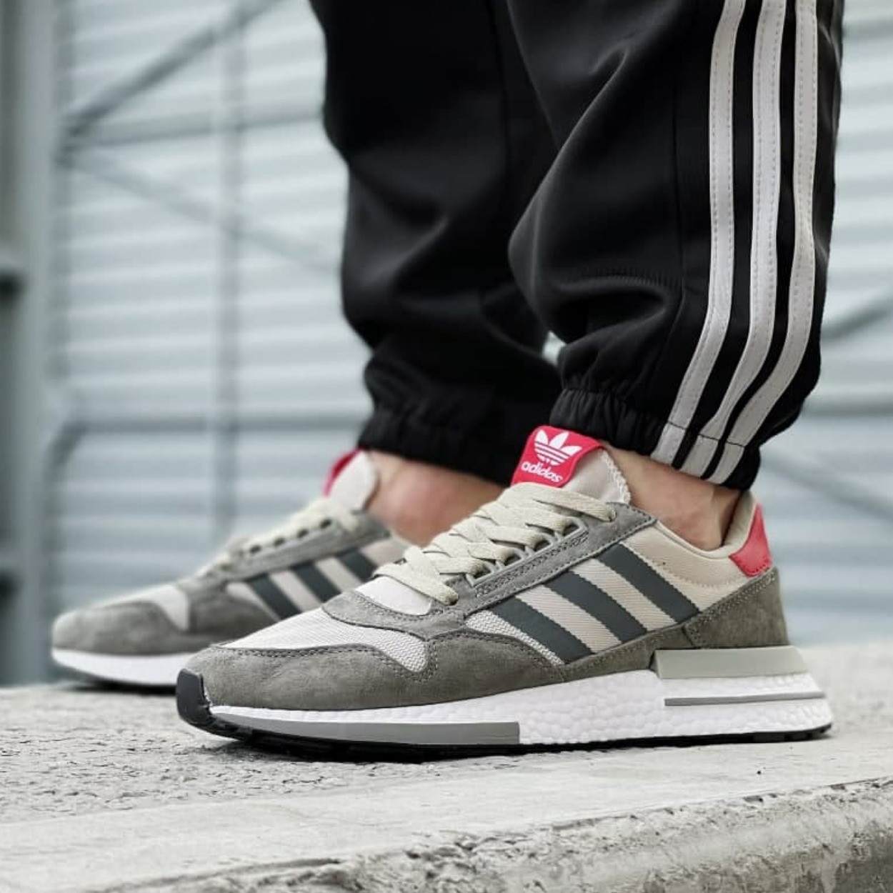 Кросівки чоловічі Adidas ZX 500 RM Grey сірі адідас осінь весна текстильні повсякденні
