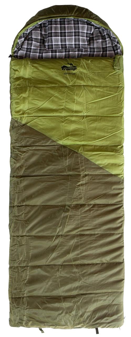 Спальний мішок Tramp Kingwood Regular ковдра темно-оливковий/сірий 220/80, Правий