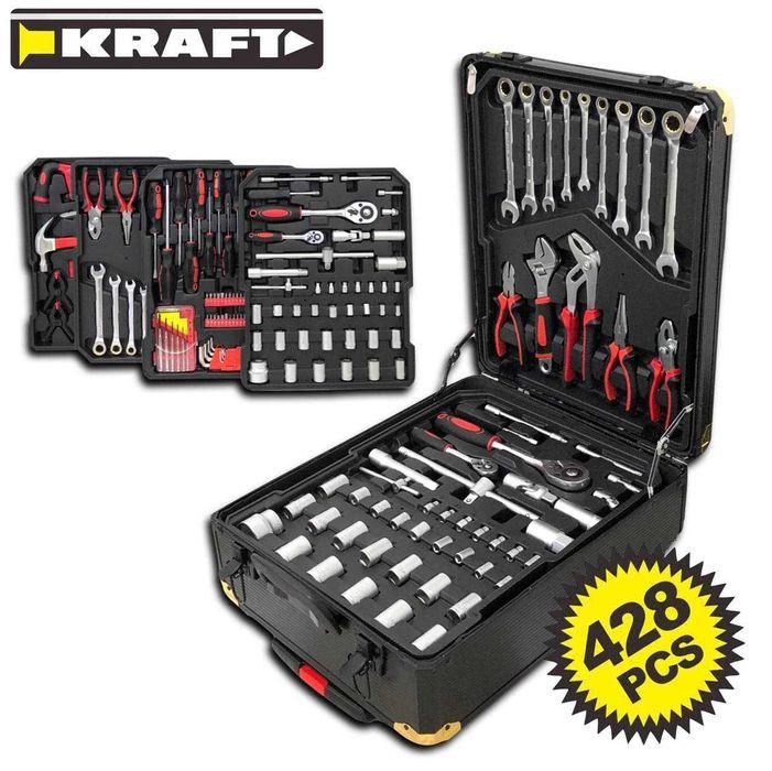 Набір інструментів Kraft 428 предметів у валізі для автомобіля гаража