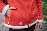Жіноча куртка флісова Tramp Бія Червоний/Беж M, фото 4