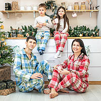 Пижамы семейные Family look фланель клетка