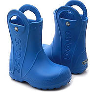 Сапоги кроксы резиновые детские синие, Crocs Handle It Rain Boot Kids