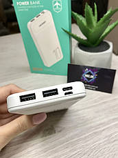 Повербанк Power Bank DENMEN DP09 (10000 mAh/2A/2USB) White портативна батарея, фото 4