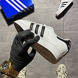 Чоловічі / жіночі кросівки Adidas Superstar Black White, унісекс чорно-білі шкіряні кросівки адідас суперстар, фото 4