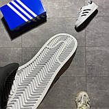 Чоловічі / жіночі кросівки Adidas Superstar Black White, унісекс чорно-білі шкіряні кросівки адідас суперстар, фото 9