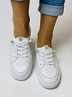 K.lasiya. Жіночі кеди-кросівки білі на платформі. Натуральна шкіра. Розмір 36 37 38, фото 4