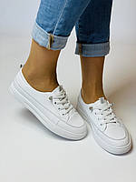 K.lasiya. Жіночі кеди-кросівки білі на платформі. Натуральна шкіра. Розмір 36 37 38, фото 10