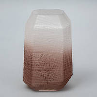 Декоративная Стеклянная ваза "Берег", коричневая с градиентом 29 см.
