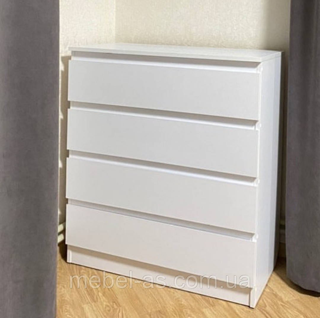 Комод в Спальню Белый Под Телевизор для Одежды на 4 Ящика 800х430х900 ...