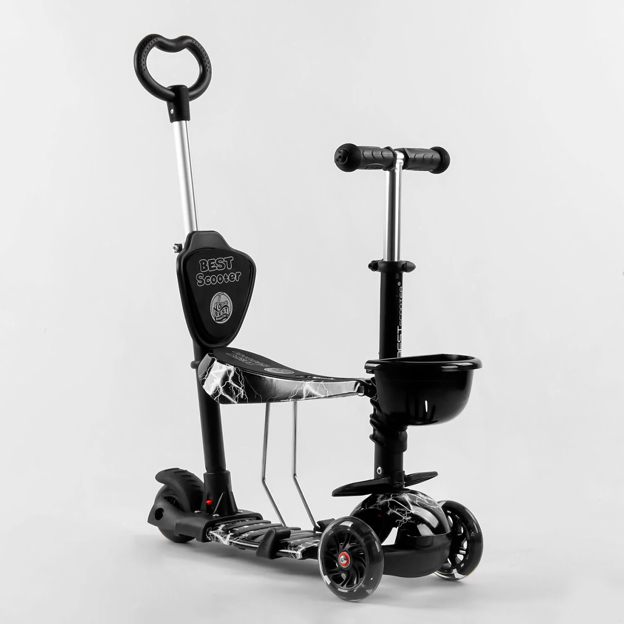Самокат триколісний 5в1 з батьківською ручкою Best Scooter 41405 абстракція