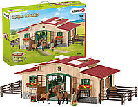 Конюшня Schleich Farm World с лошадьми и аксессуарами