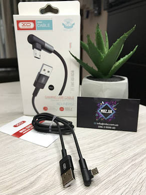 Кабель XO microUSB NB152 Elbow 2.4A/1m Black, фото 2