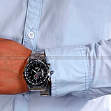 Модний годинник із металевим ремінцем круглий класичний, Сталевий срібний наручний годинник з автопідзаводом, фото 9