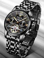 Якісний крутий чоловічий годинник з автопідзаводом, Модний чоловічий чоловічий годинник чорний