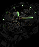 Якісний крутий чоловічий годинник з автопідзаводом, Модний чоловічий чоловічий годинник чорний, фото 4