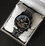 Якісний крутий чоловічий годинник з автопідзаводом, Модний чоловічий чоловічий годинник чорний, фото 6