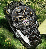 Якісний крутий чоловічий годинник з автопідзаводом, Модний чоловічий чоловічий годинник чорний, фото 8