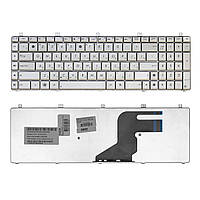 Клавиатура для ноутбука Asus N55S, N75S, X5QS RU серебро новая