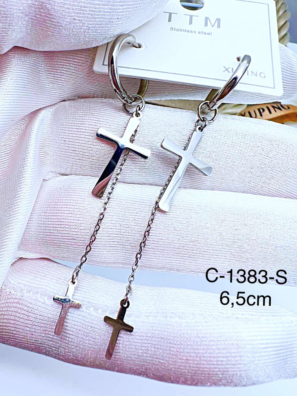 Сережки Xuping Stainlees steel родій