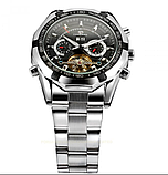 Оригінальний чоловічий годинник з автопідзаводом, Класичний механічний чоловічий годинник сірий, фото 2