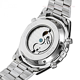 Оригінальний чоловічий годинник з автопідзаводом, Класичний механічний чоловічий годинник сірий, фото 4