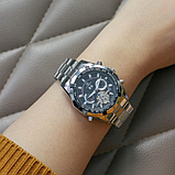 Оригінальний чоловічий годинник з автопідзаводом, Класичний механічний чоловічий годинник сірий, фото 9